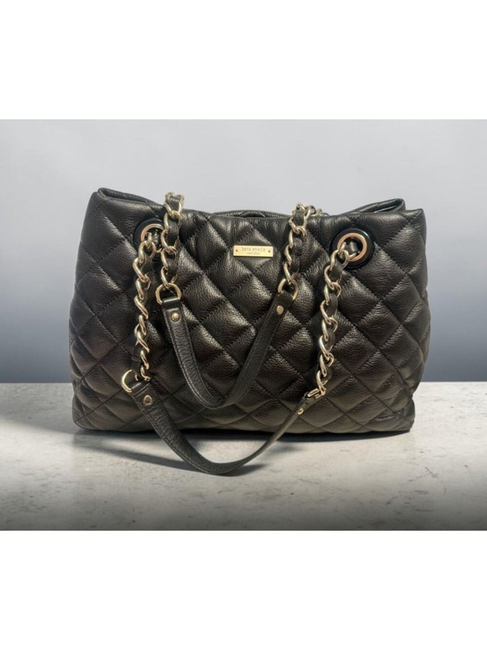 Kate Spade Gold Coast Maryanne Tote Black Quilted Leather 2-handle Shoulder Bag - Picture 1 of 11